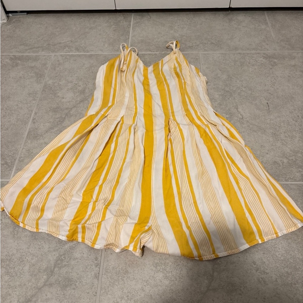 Yellow and White Striped Dress